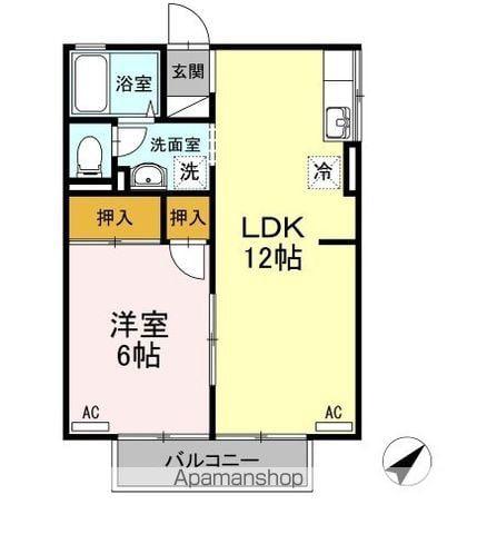 サンクレセントK(1LDK/1階)の間取り写真
