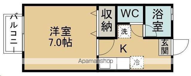 パルメゾン(1K/1階)の間取り写真