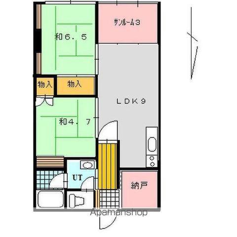 カサマコーポラス(2LDK/6階)の間取り写真