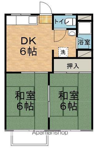 アルプスハイツ(2DK/1階)の間取り写真