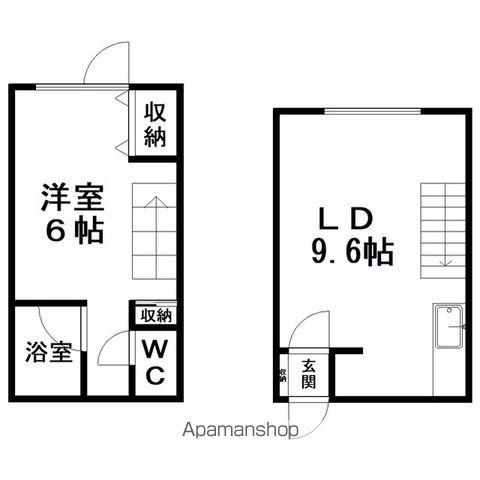 メゾネット久保(1DK/1階)の間取り写真