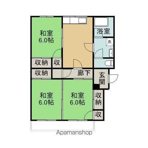 第二みたけマンション(3DK/3階)の間取り写真