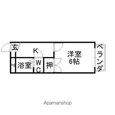 レオパレス輝Ⅱ(1K/2階)の間取り写真