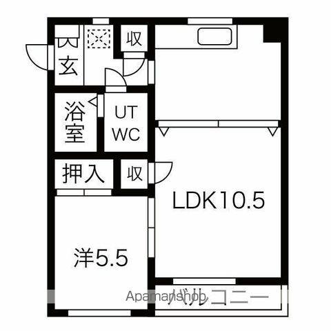 第2メゾン高安(1LDK/1階)の間取り写真