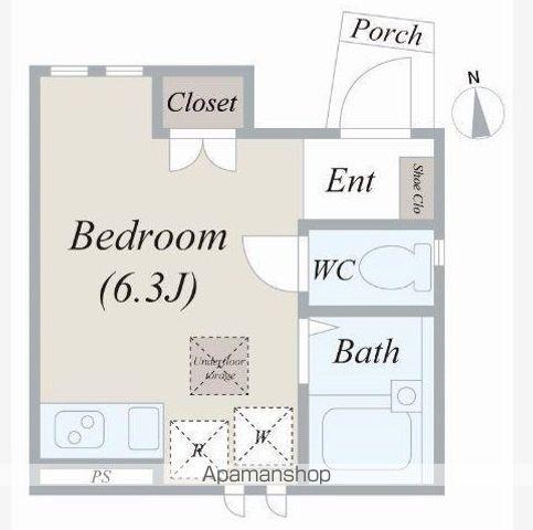 ロコ四谷(ワンルーム/1階)の間取り写真