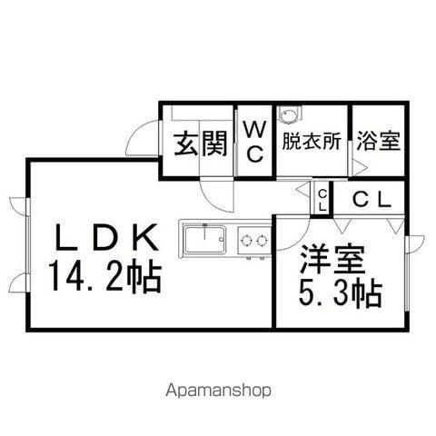 ヴィゴーレ2(1LDK/2階)の間取り写真