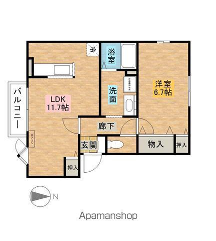 コンフォート高松(1LDK/2階)の間取り写真