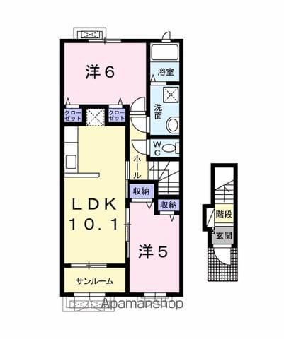 COSTA MESA Ⅰ(2LDK/2階)の間取り写真