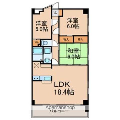 サニーウェル仲村(3LDK/5階)の間取り写真