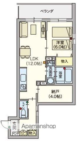 シニア限定カメリア赤塚(1SLDK/3階)の間取り写真
