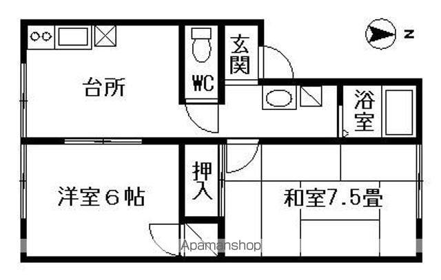 メゾンジュネス1(2DK/2階)の間取り写真