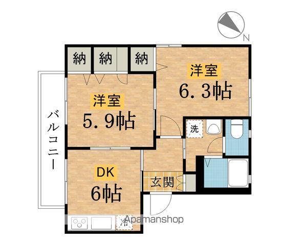 グリーンヴィラ(2DK/1階)の間取り写真