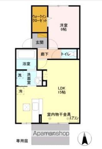 ロイヤルガーデン中島Ⅲ(1LDK/2階)の間取り写真