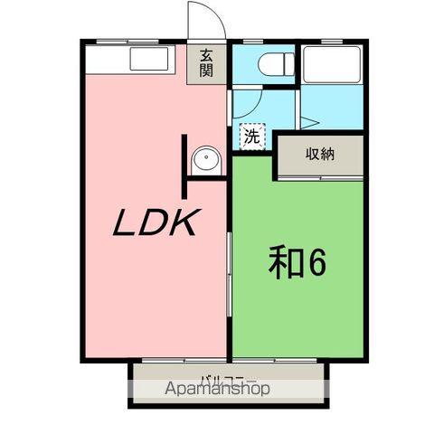 パナハイツT&K B(2K/2階)の間取り写真