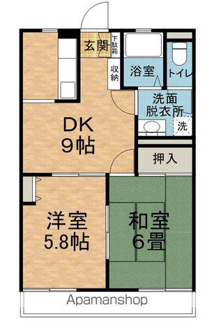 リバティ出川(2DK/3階)の間取り写真