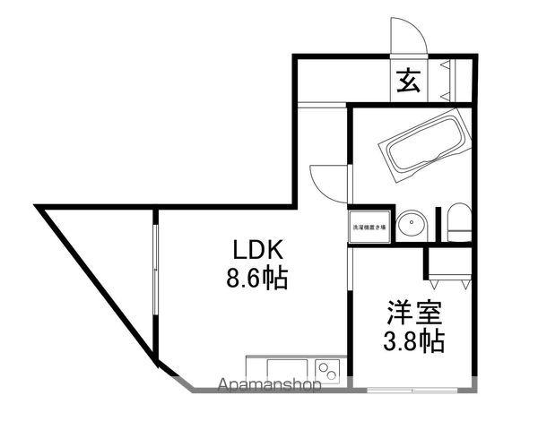 フレンズ本通南(1LDK/3階)の間取り写真