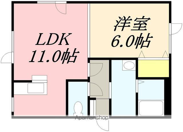 PUDDING K-Ⅱ(1LDK/3階)の間取り写真