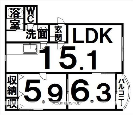 サンボナールゆとり野(2LDK/3階)の間取り写真