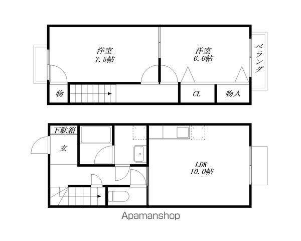 プチ・リバティ(2LDK/1階)の間取り写真