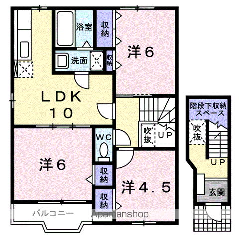 ピュアハウス(3LDK/2階)の間取り写真