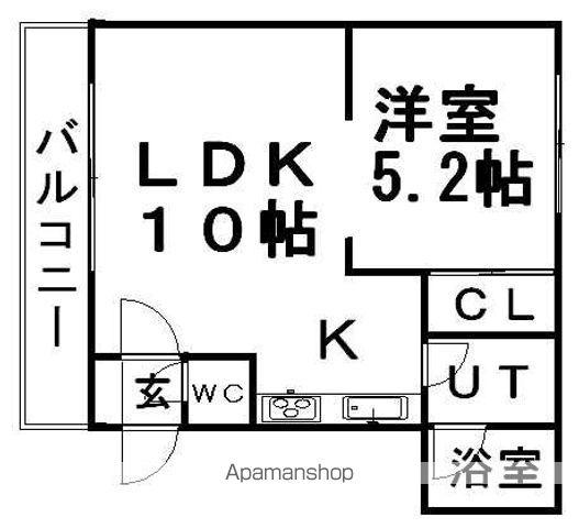 丸善ビル(1LDK/4階)の間取り写真