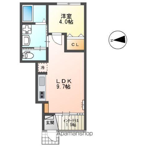 レヴメゾン神山参番館(1LDK/1階)の間取り写真