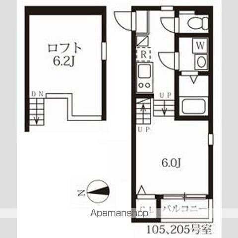 ハーモニーテラス名楽町(1K/1階)の間取り写真