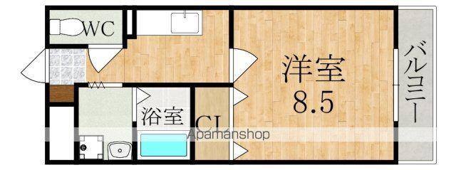 パルコート帝塚山(1K/1階)の間取り写真