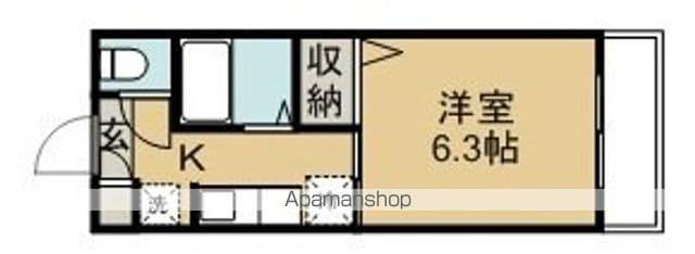 フレール台原(1K/2階)の間取り写真