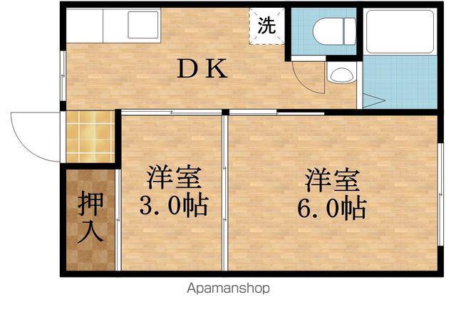 京阪電気鉄道京阪線 千林駅 徒歩4分 3階建 築53年(2K/2階)の間取り写真