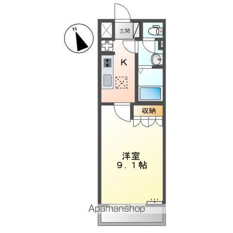 ラクラス(1K/1階)の間取り写真