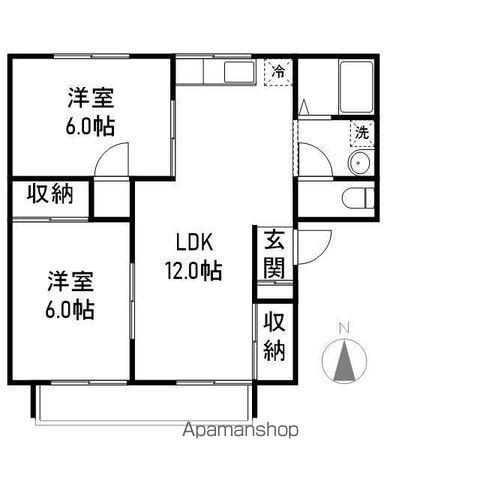 CENTIAGARDEN B(3DK/1階)の間取り写真