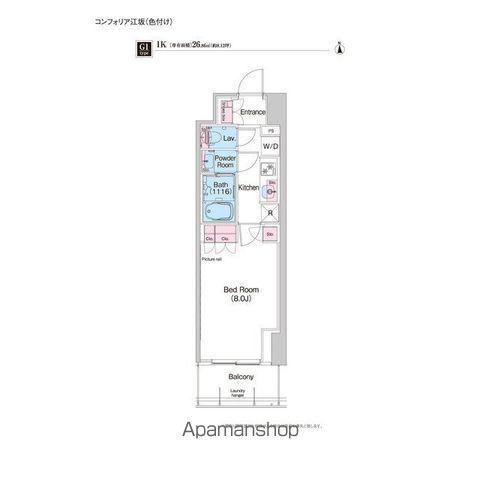 コンフォリア江坂(1K/5階)の間取り写真