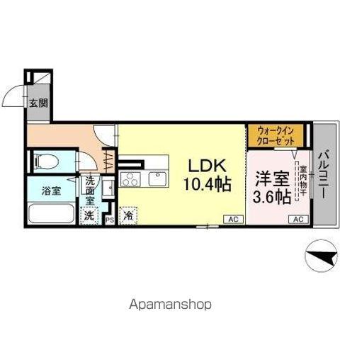 グリシーナヴァッレ(1LDK/2階)の間取り写真