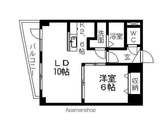 札幌市東豊線 月寒中央駅 徒歩6分 8階建 築23年(1LDK/6階)の間取り写真