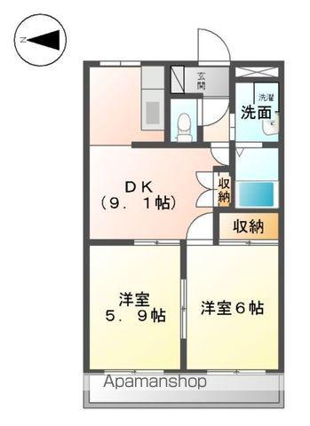 エル・シャトー(2LDK/2階)の間取り写真