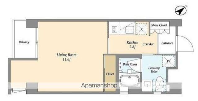 ガーデン原宿(1K/4階)の間取り写真
