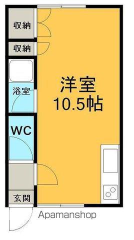 シャトレーヌ潮見(ワンルーム/2階)の間取り写真