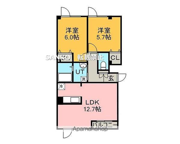 グリーンフィールドⅠ(2LDK/2階)の間取り写真