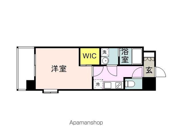 CAVANA TENJIN MINAMI旧HMリバーサイド天神(1K/7階)の間取り写真