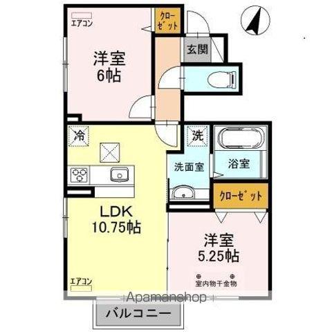 エクレール(2LDK/1階)の間取り写真