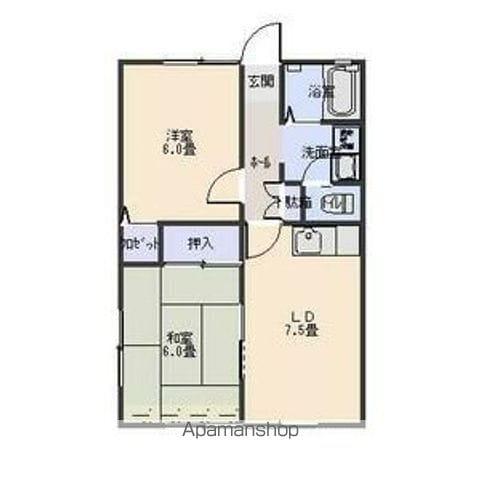 ウィーグルⅠ(2DK/2階)の間取り写真