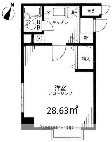 福原ビル(1K/3階)の間取り写真