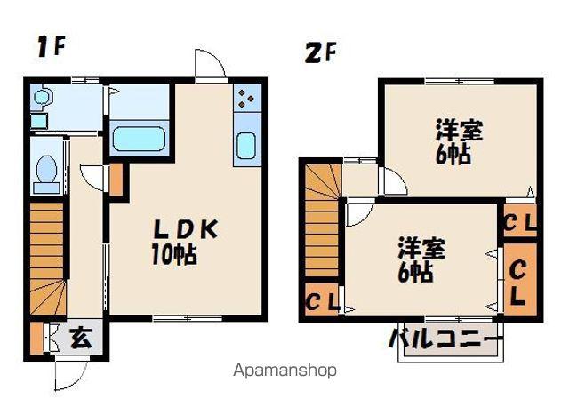 ハイルーラル4(2LDK/1階)の間取り写真