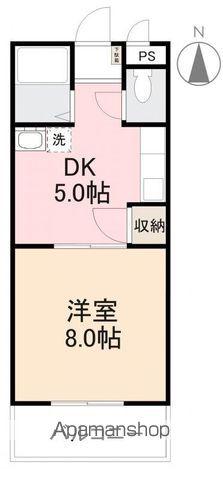 グリーンヒル第三(1DK/2階)の間取り写真