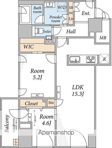 THE MAYFAIR(2LDK/12階)の間取り写真