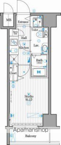 ガーラ・シティ王子(1K/7階)の間取り写真