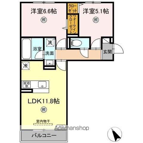 トリシアテラス(2LDK/2階)の間取り写真