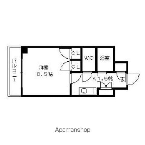 ビュークレスト大橋駅西口(1K/5階)の間取り写真