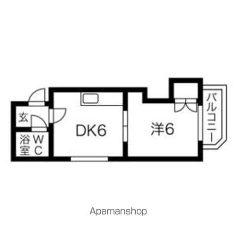 藤井ビル菊水Ⅰ(1DK/4階)の間取り写真